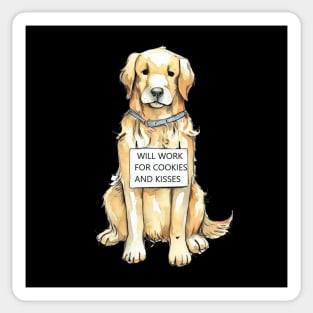 Cookies & Kisses Golden Retriever Sticker